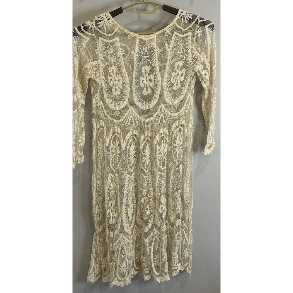 Jens Pirate Booty x Free People Ivory Lace Crochet Dress Size S